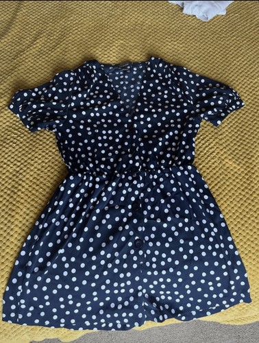 Ladies navy white spotty - ladies,,