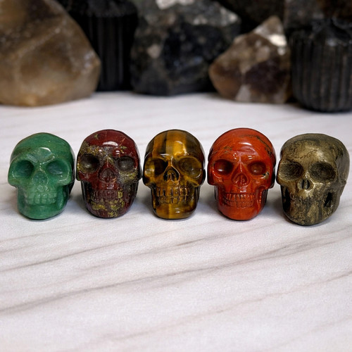 Natural crystal carved skulls - natural,