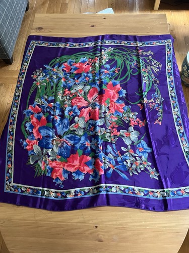 Vintage floral silk - vintage, scarf