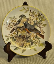 Vintage 1986 WWF Fund 'Redstart' European Songbirds Decorative Plate - 20cm