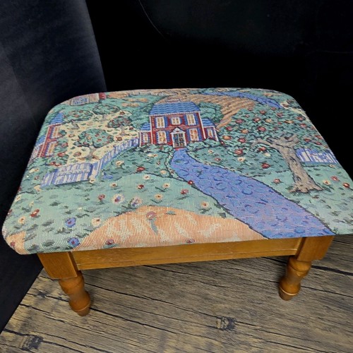 Vintage floral upholstered low - floral,