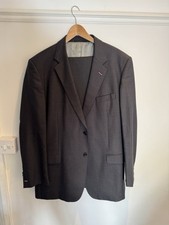 Men's Aquascutum Grey Suit 48L With Embroidered Shams