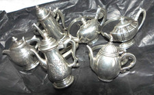 Set of 6 pewter coffee and tea