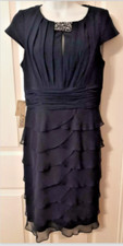 Eliza J Navy Ruffle Dress Size 14 Party Evening Occasion