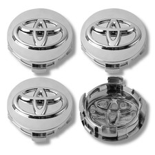 Toyota Alloy Wheel Centre Cap Hub x4 For Many Models 62mm Silver Gloss 3D