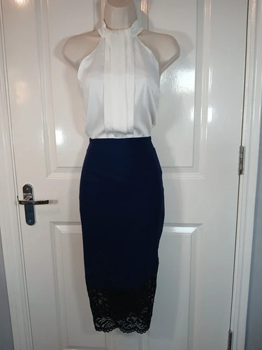 Bnwt stunning white and navy - and,