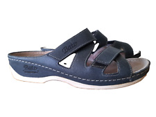 Batz Rea Blue Leather Anatomic, Arch Support Comfort Mules/Slider Size 5