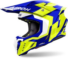 Airoh Twist 3 Dizzy Blue/Yellow Gloss MX Helmet – Cutting-Edge ECE 2206 Approved