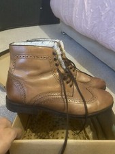 H By Hudson SHA03 Leather Ankle Lace-up Brogue Chukka Boots TAN UK 11, EU 45