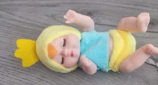 mini reborn doll, mini baby doll. chick outfit