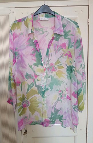 Pale pink sheer - pale, floral