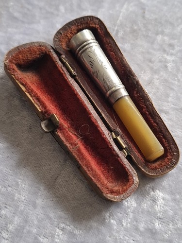 Antique silver mounted cheroot - antique,