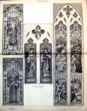 Old Designs Windows Newcastle Cathedral West Croydon Cong Church 1888 19th