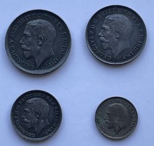 1917 George V Silver Maundy Coin Set without box