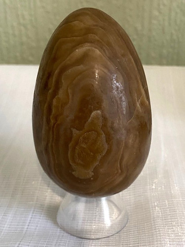 Brown onyx agate egg - 7.5cm, /