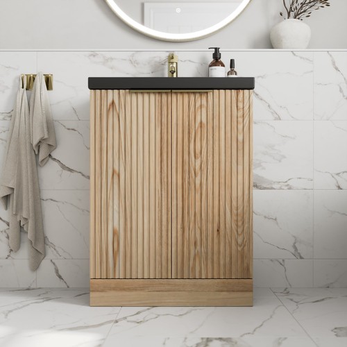 Fluted 600mm bathroom - fluted, vanity