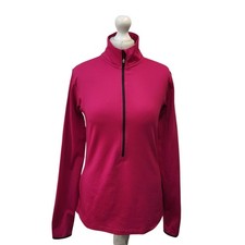 Nike Pro Dri-Fit Pink 1/4 Zip Midlayer Top Base Layer UK Women's Size L