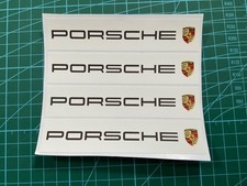 4x Porsche with Badge Black/White Decals 120mm x 25mm Scalextric Carrera Le Mans