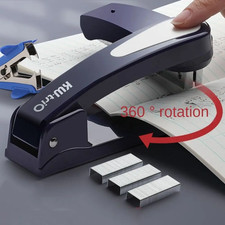 360° Rotary Heavy Duty Stapler Long Reach Office Binding Tool Thickened Base
