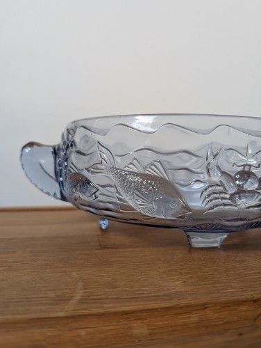 Light blue pressed - glass, bowl