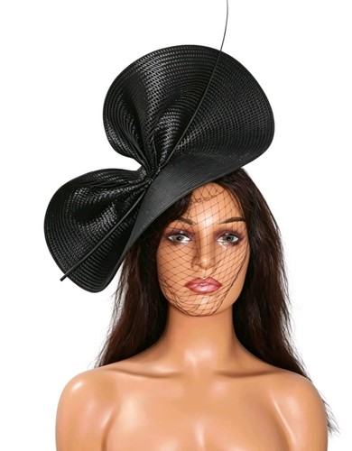 Elegant black fascinator - elegant, hat