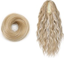 1 Long Fake Curls And 1 Bun