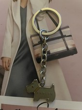 Radley Grey Metal Dog Tag / Bag Charm / Key Ring.