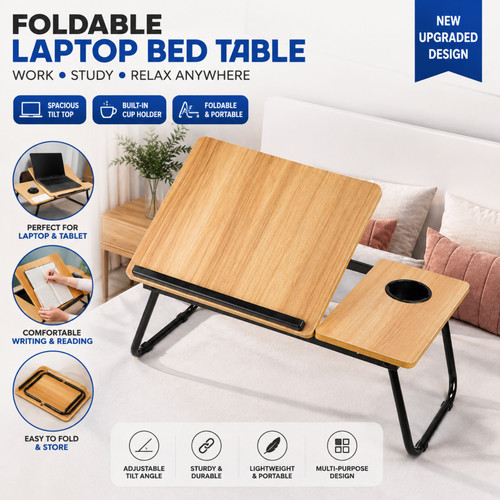 Folding laptop table bed tray - folding,