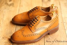 Loake 1880 Chester Tan Brown Leather Derby Brogue Shoes Men's UK 7 F US 8 EU 41