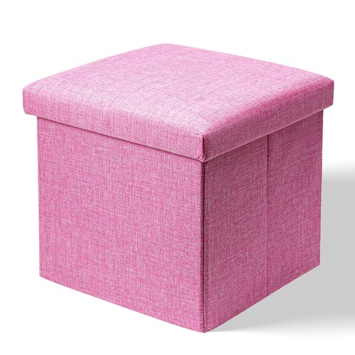 Pink ottoman storage box - storage,