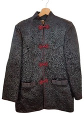 Double Fortune Shanghai Quilted Jacket Chinese Knot Buttons Black Red
