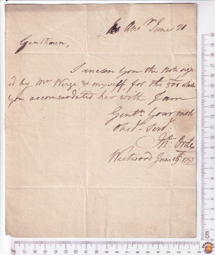 1797 john orde als - 1797, letter