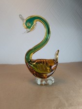 Vintage Murano Green Amber
