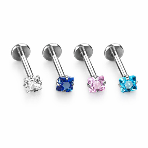 Square 16g labret - labret, stud