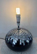 Next Home Mosaic Mirror Disco Ball Style Silver & Black Lamp PAT Tested  Rare