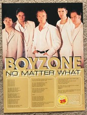 BOYZONE - NO MATTER WHAT 1998 Full page UK lyric poster 