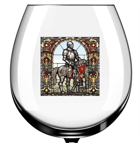Stained glass medieval knight - stained,