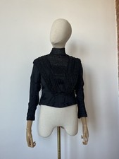 VINTAGE EDWARDIAN/VICTORIAN BLACK SHIRT LACE BLOUSE