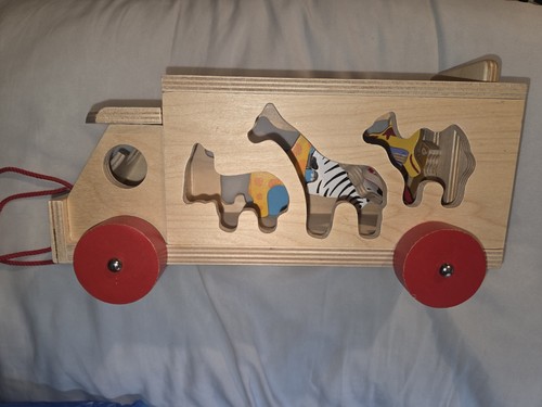 New wooden pull along truck - wooden,