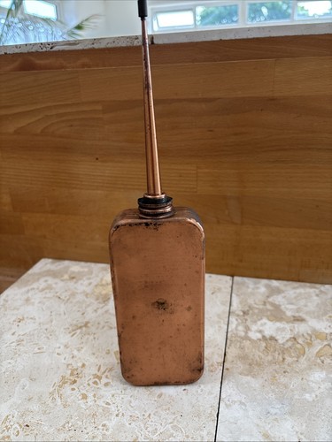 Vintage copper oil can with - vintage,