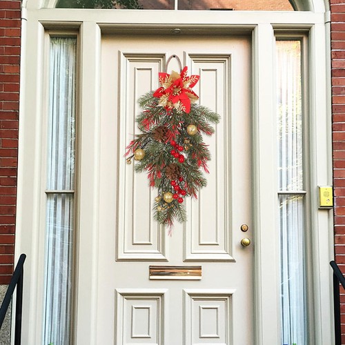 Christmas teardrop wreath swag - christmas,