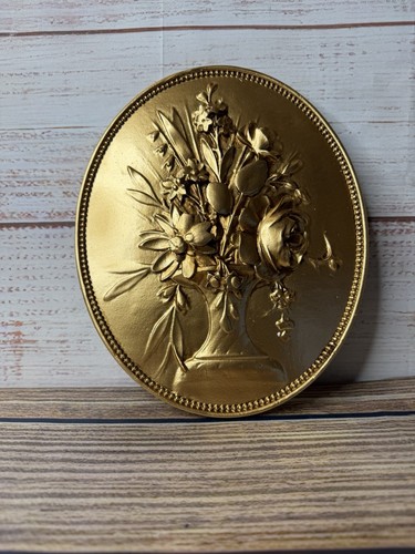 Large antique gold - gold, floral