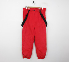 Tenson Ski Salopettes Snow Pants Red Braces Waterproof size Men 50 / 34"W x 32"L