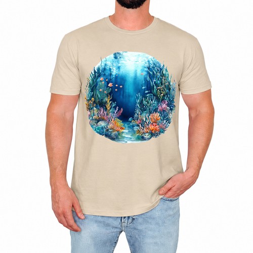 Coral reef mens shirt - coral, t-shirt