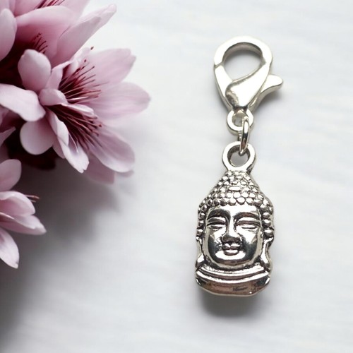 Buddha head clip charm - buddha,
