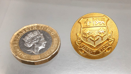 Vintage gilt metal button - gilt,