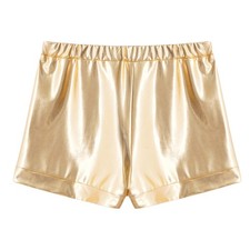 Kids Girls Sequin Metallic Patchwork Dance Shorts Bottoms Tumbling Booty Shorts