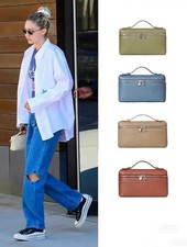 Women's Leather Litchi Lines Handbag Shoulder Messenger Cosmetic Bag