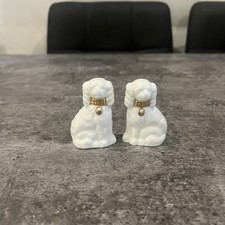 Pair Of Vintage Miniature Spaniel Mantle Dogs Fine Bone China Wally Dogs