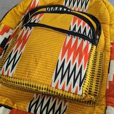Kente African Print Fabric Rucksack Back Pack Colourful Festival